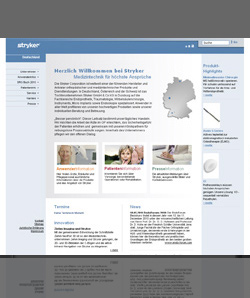 Stryker Deutschland CMS Screenshot