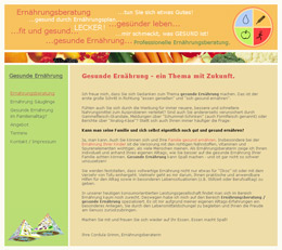 Webdesign-Referenz Gesunde Ern&auml;hrung - Webseite einer Ern&auml;hrungsberaterin