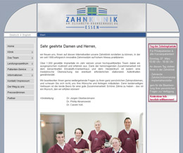 Webdesign-Referenz Zahnklinik Essen